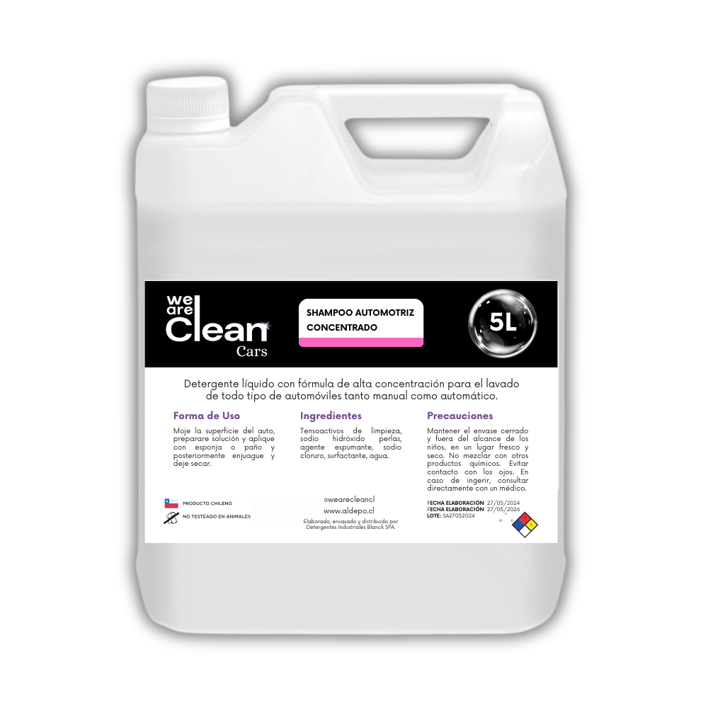Shampoo Automotriz Concentrado 5 litros