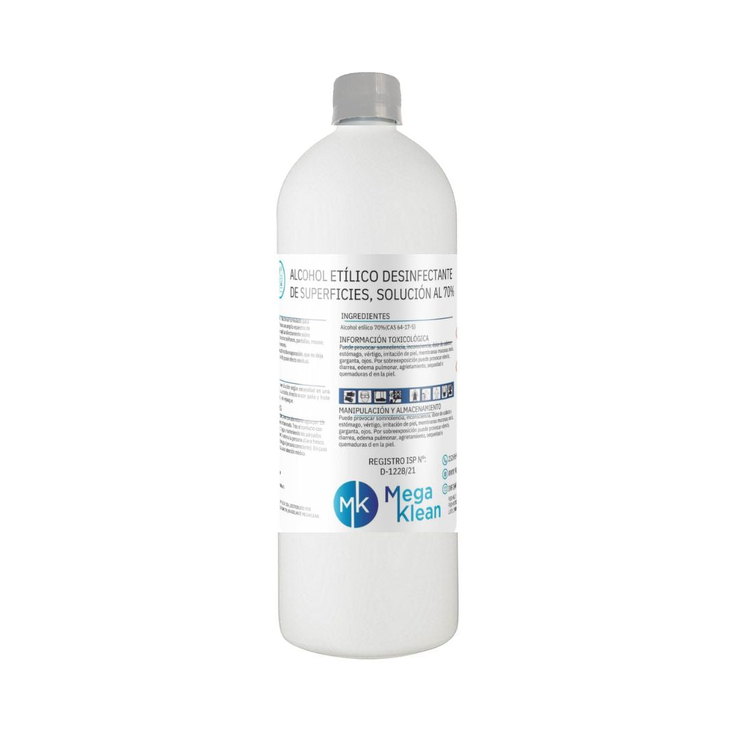 Alcohol Etilico Desnaturalizado 70% 5 litros Megaklean Registro ISP
