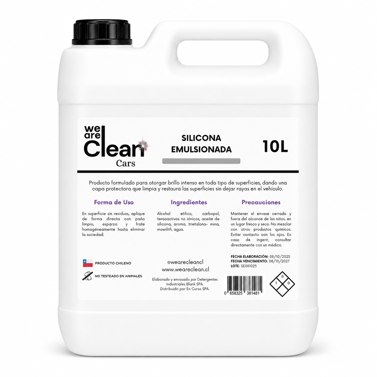 Silicona Emulsionada para limpieza interior de autos
