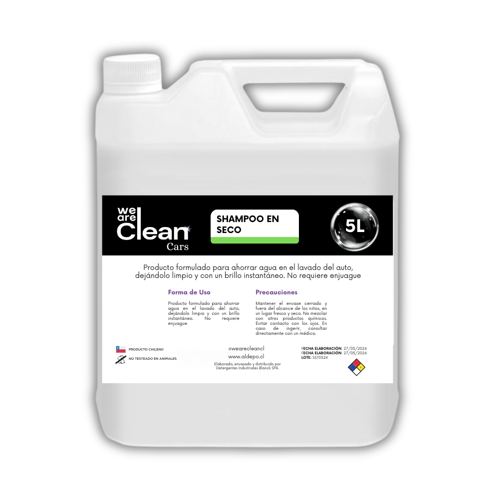 Shampoo en Seco Automotriz 5 litros