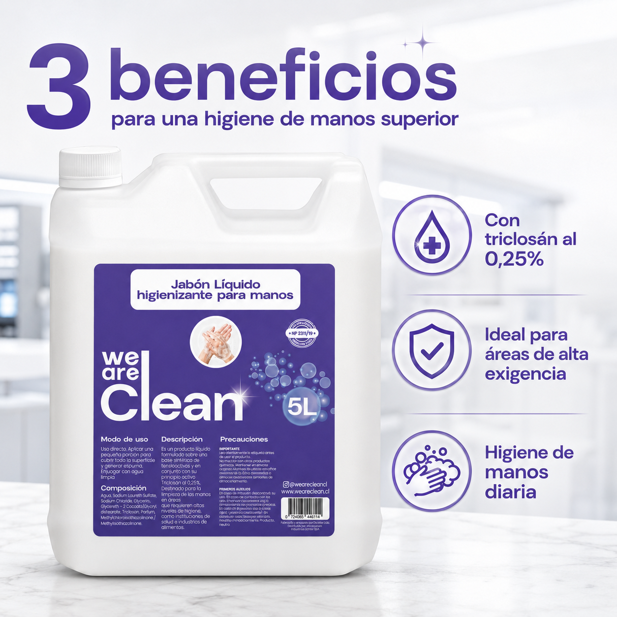 Jabon Higienizante Manos Triclosan 0,25%